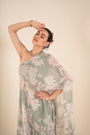 Floral Printed Ocean Blue One Shoulder Top With Palazzo Pants