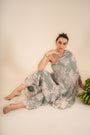 Floral Printed Ocean Blue One Shoulder Top With Palazzo Pants