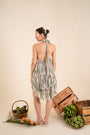 An Ocean Blue Floral Print Layered One Piece
