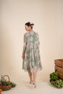 An Ocean Blue Airy Dress Crafted In Malai Chanderi