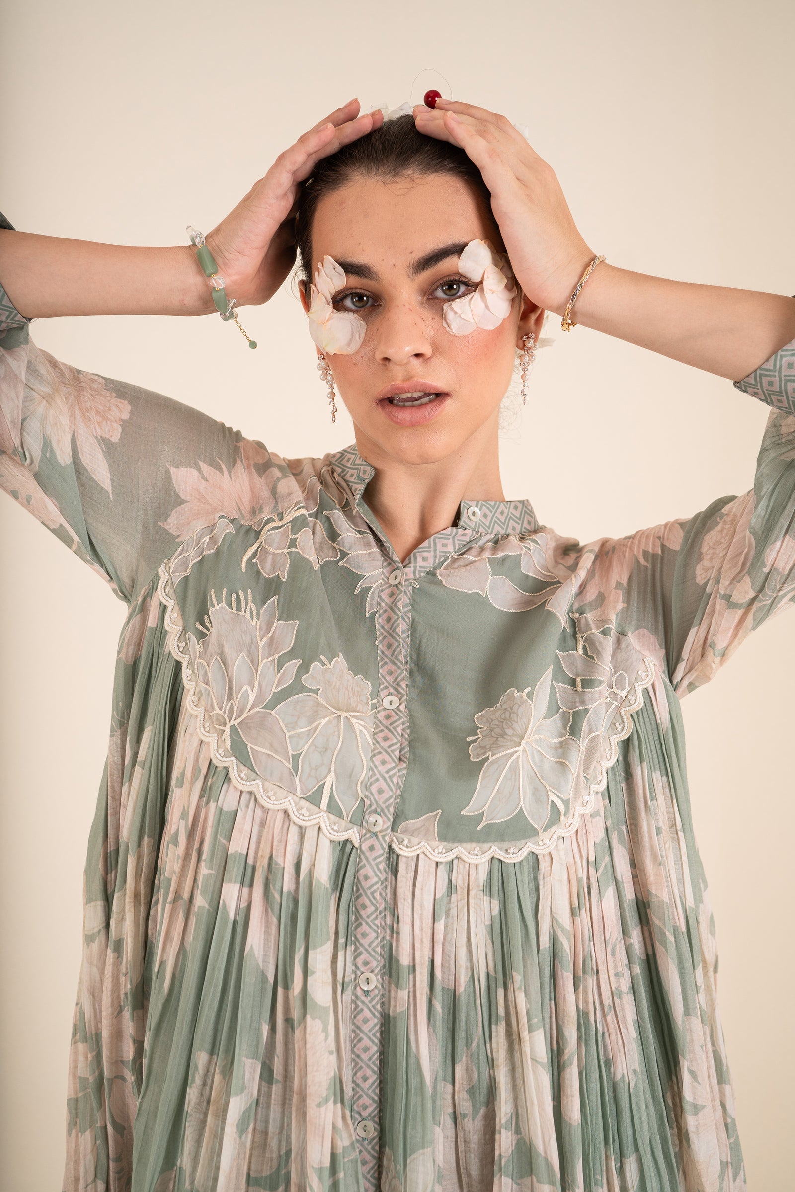 An Ocean Blue Airy Dress Crafted In Malai Chanderi