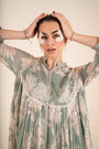 An Ocean Blue Airy Dress Crafted In Malai Chanderi