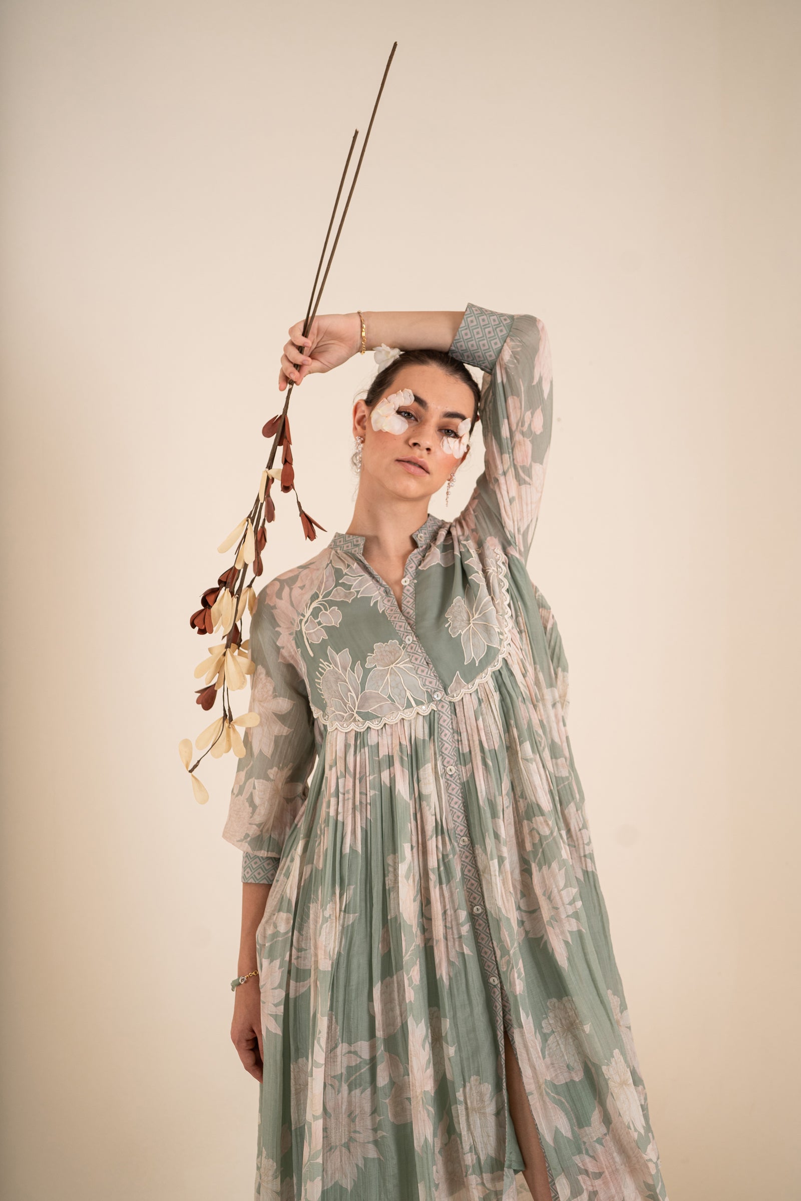 An Ocean Blue Airy Dress Crafted In Malai Chanderi