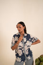 A Floral Printed Indigo Blue Co-Ord Set