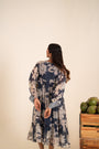 Indigo Blue Printed One Piece Embellished