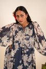 Indigo Blue Printed One Piece Embellished