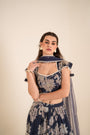A Flowery Printed Layered Lehenga Set