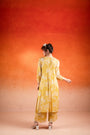 A Corn Yellow Printed Chiffon Kurta Set
