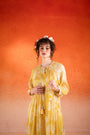 A Corn Yellow Printed Chiffon Kurta Set