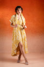 A Corn Yellow Printed Asymmetrical Dress
