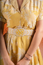 A Corn Yellow Printed Asymmetrical Dress