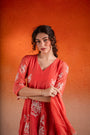 A Georgia Peach Color Anarkali Set
