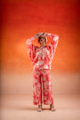 A Georgia Peach Floral Printed Co-Ord Set