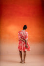 A Georgia Peach V Neck Dress