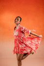 A Georgia Peach V Neck Dress