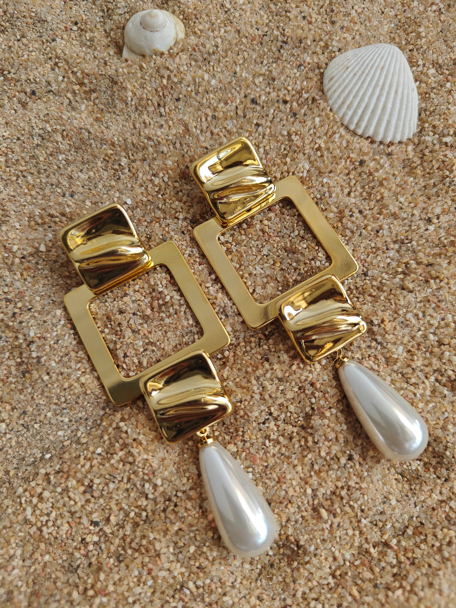 Geometric Chain Drop Earrings
