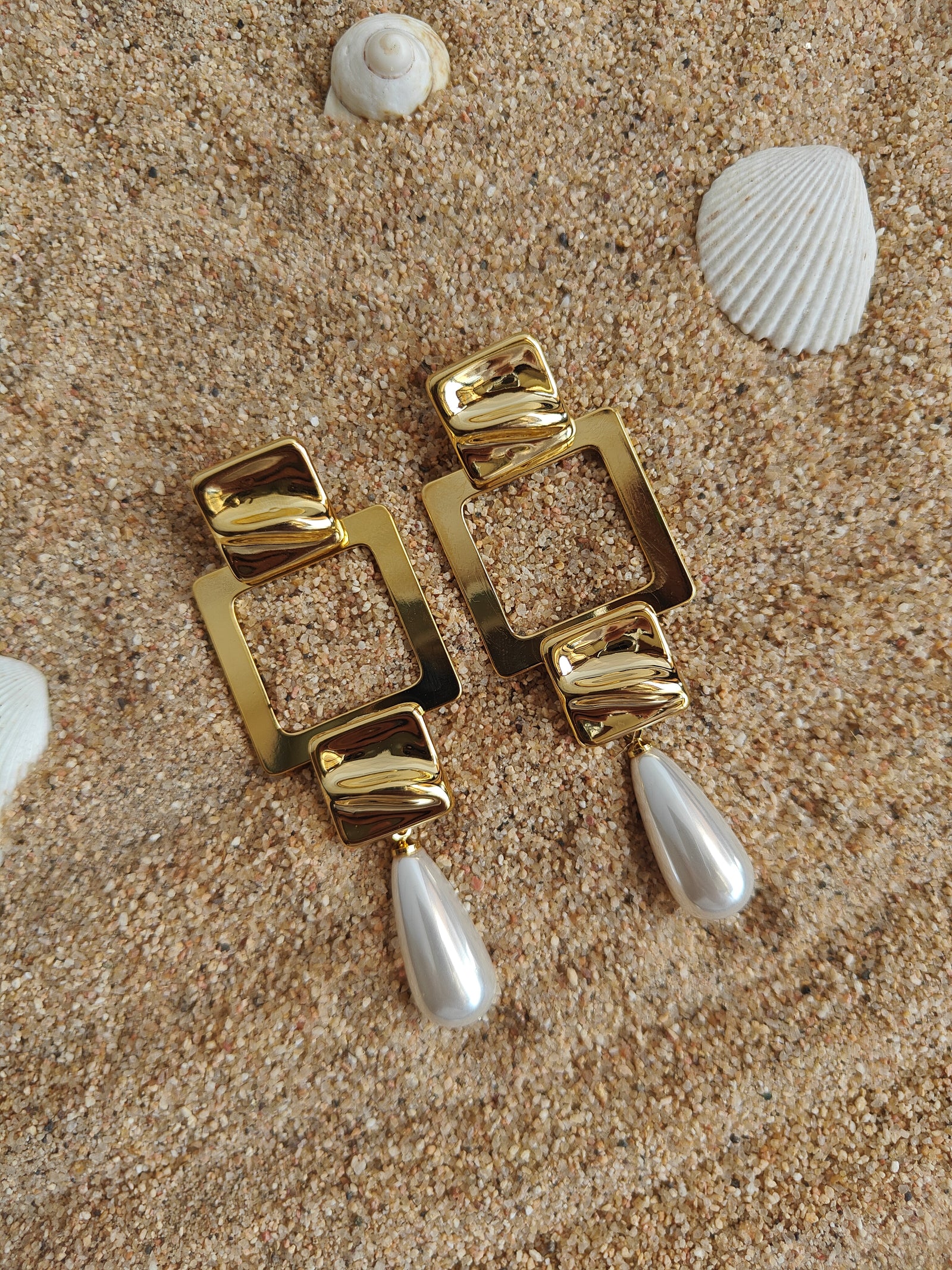 Geometric Chain Drop Earrings
