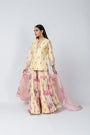 Embroidered Sleeves Silk Shabana Set with Sharara