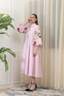 Blush Pink Shirt Dress In Breathable Poplin