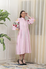 Blush Pink Shirt Dress In Breathable Poplin