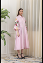 Blush Pink Shirt Dress In Breathable Poplin