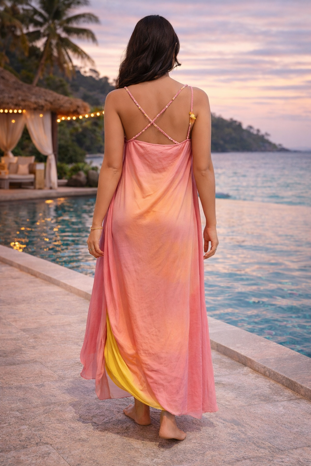 Draped Cowl Neck Dress