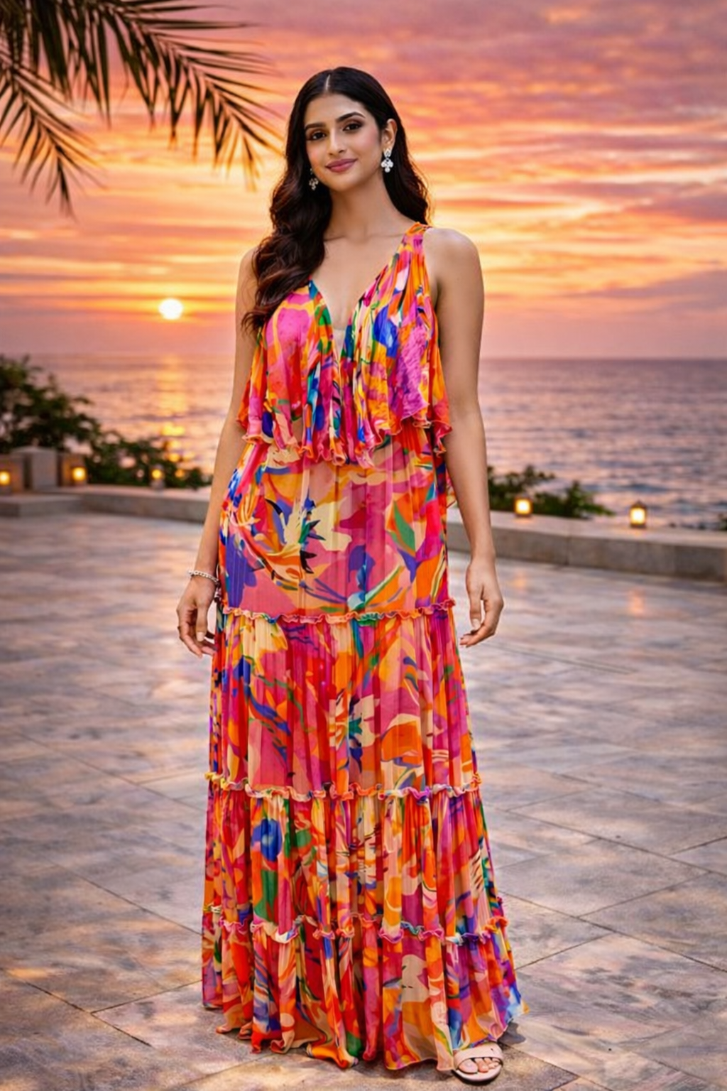 Sleeveless Flowy Tiered Dress