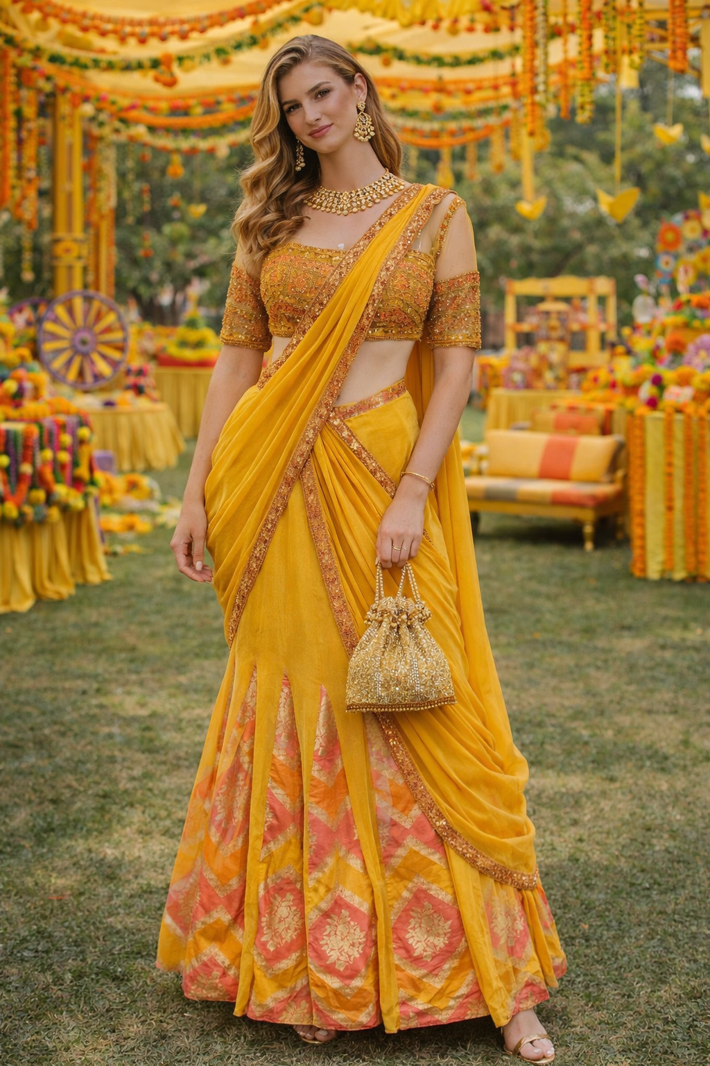 Luxury Pre-Draped Lehenga Saree