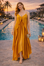 Gold Layered Party Dress