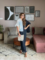 Half & Half Flared Long Pocket Shirt Set