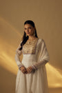 White Anarkali Set