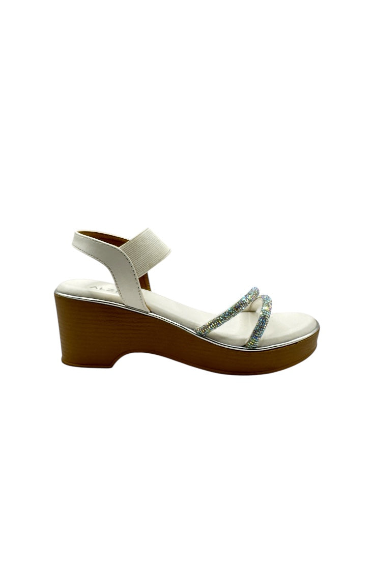 Women Slingback Sandals with Rhinestone Embellished Straps