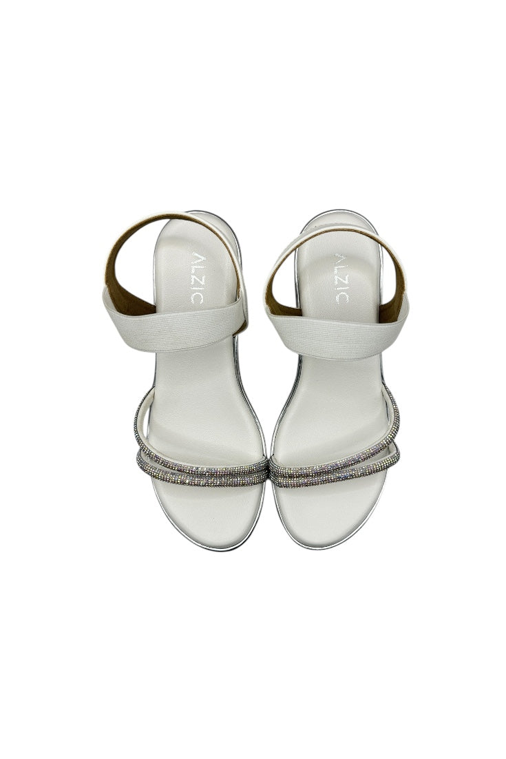 Women Slingback Sandals with Rhinestone Embellished Straps