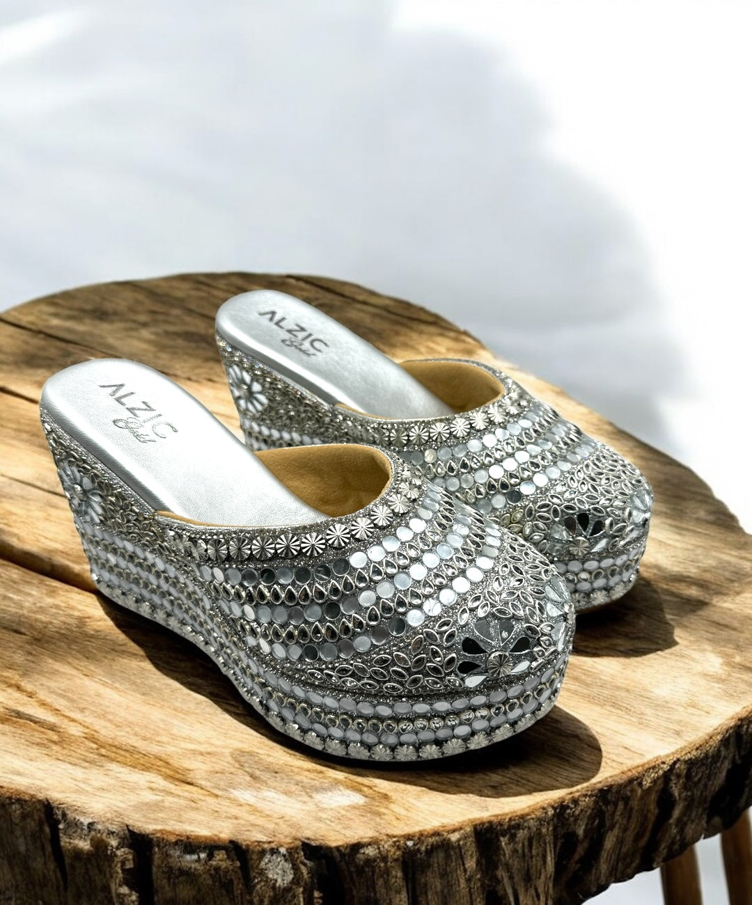 Royal Sparkle Embellished Wedges