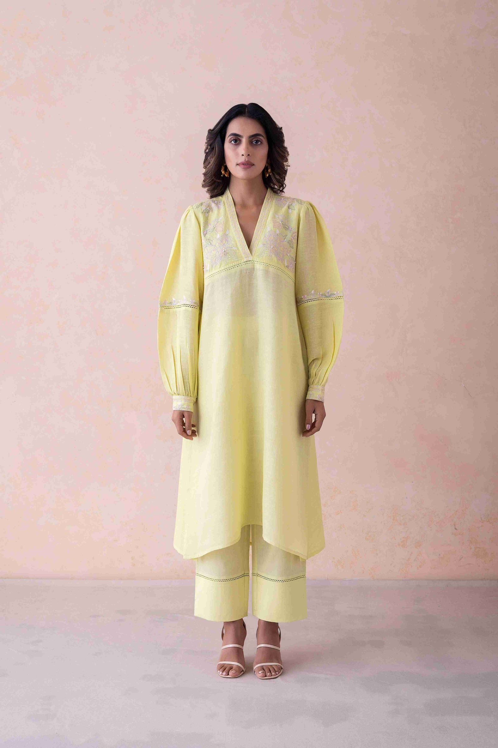 Elegant Linen & Cotton with Intricate Machine & Handwork