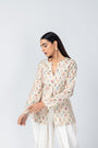 Handwork Mirza Jacket Set with Ivory Dhoti