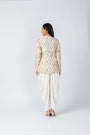 Handwork Mirza Jacket Set with Ivory Dhoti