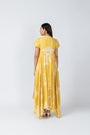 Floral Embroidered Yellow Kurta with Ivory Straight Pants