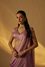 Lavender Pre-Drape Saree Set