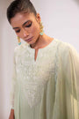 Chanderi Flared Kurta With Very Intricate Pearl Hand Embroidery