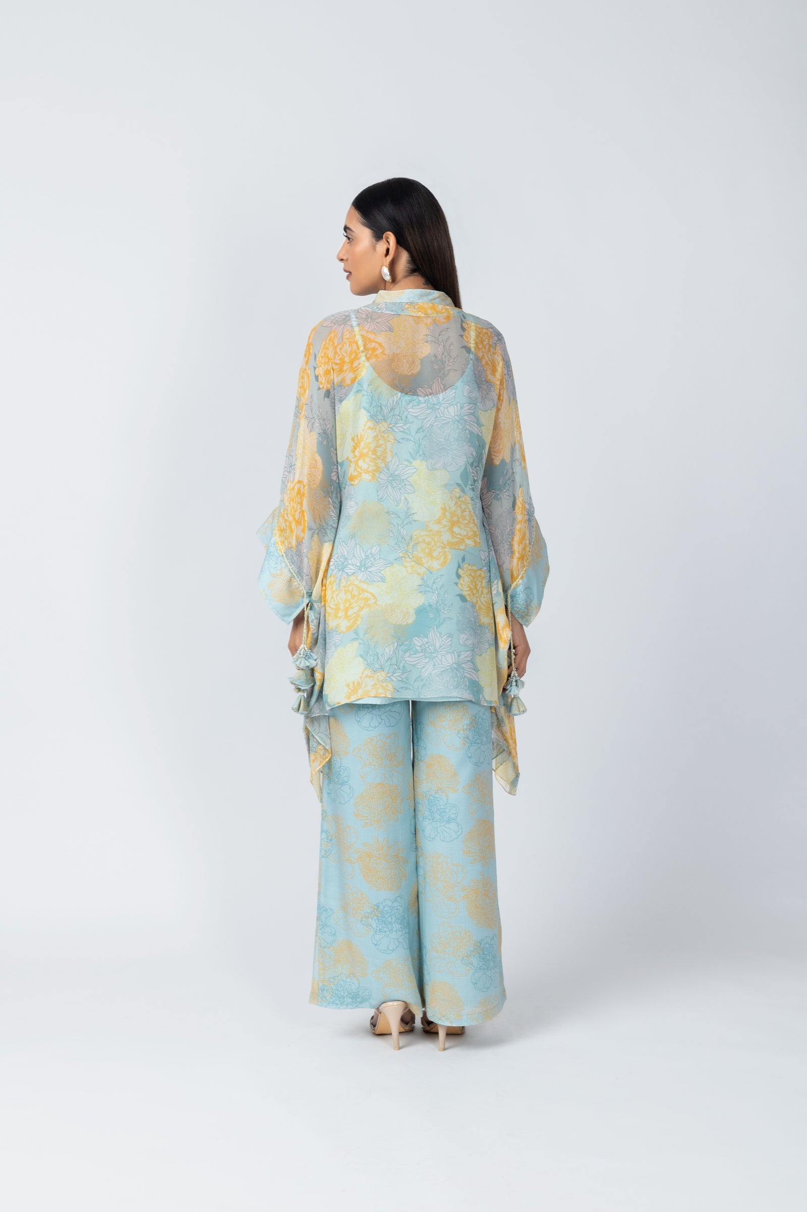 Blue & Yellow Floral Printed Co-ord Set