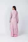 Wrap Asymmetric Printed Kurta with Baby Pink Sharara