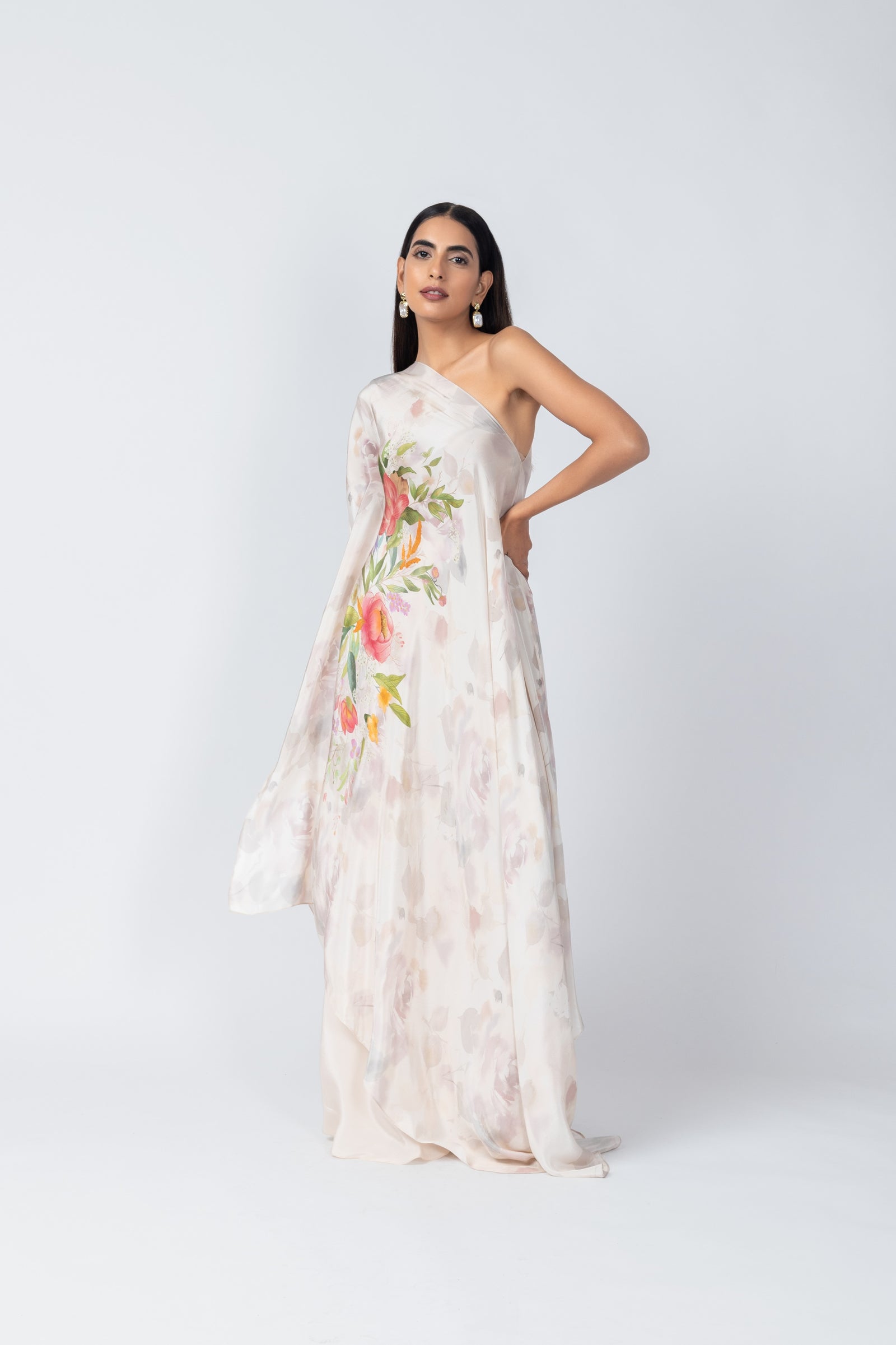 Flowy Floral Tunic & Ivory Palazzo Set