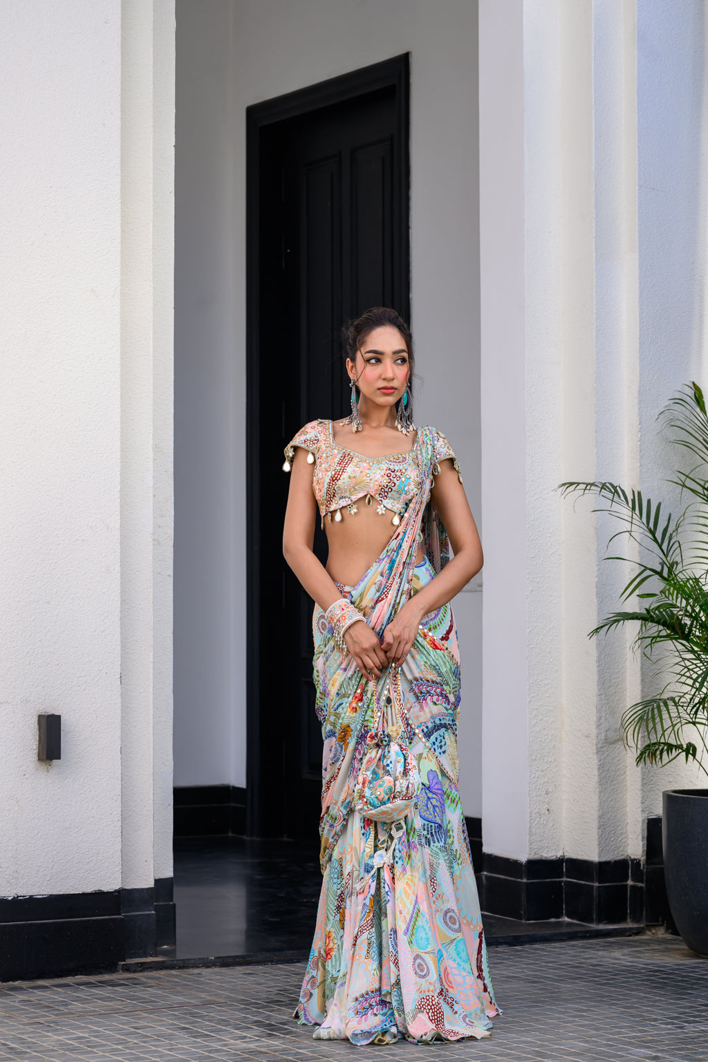 Gardenia Highlighted Saree
