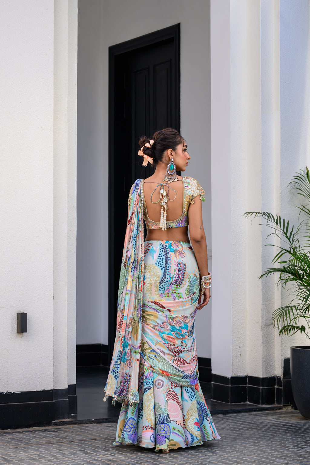 Gardenia Highlighted Saree