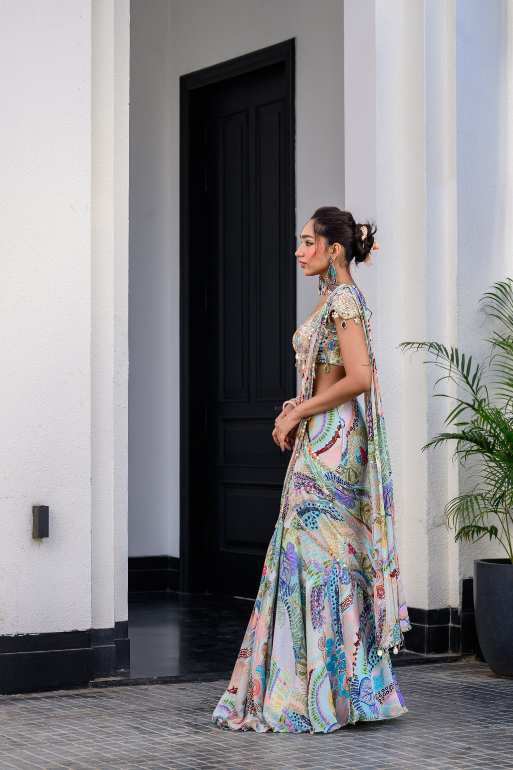 Gardenia Highlighted Saree