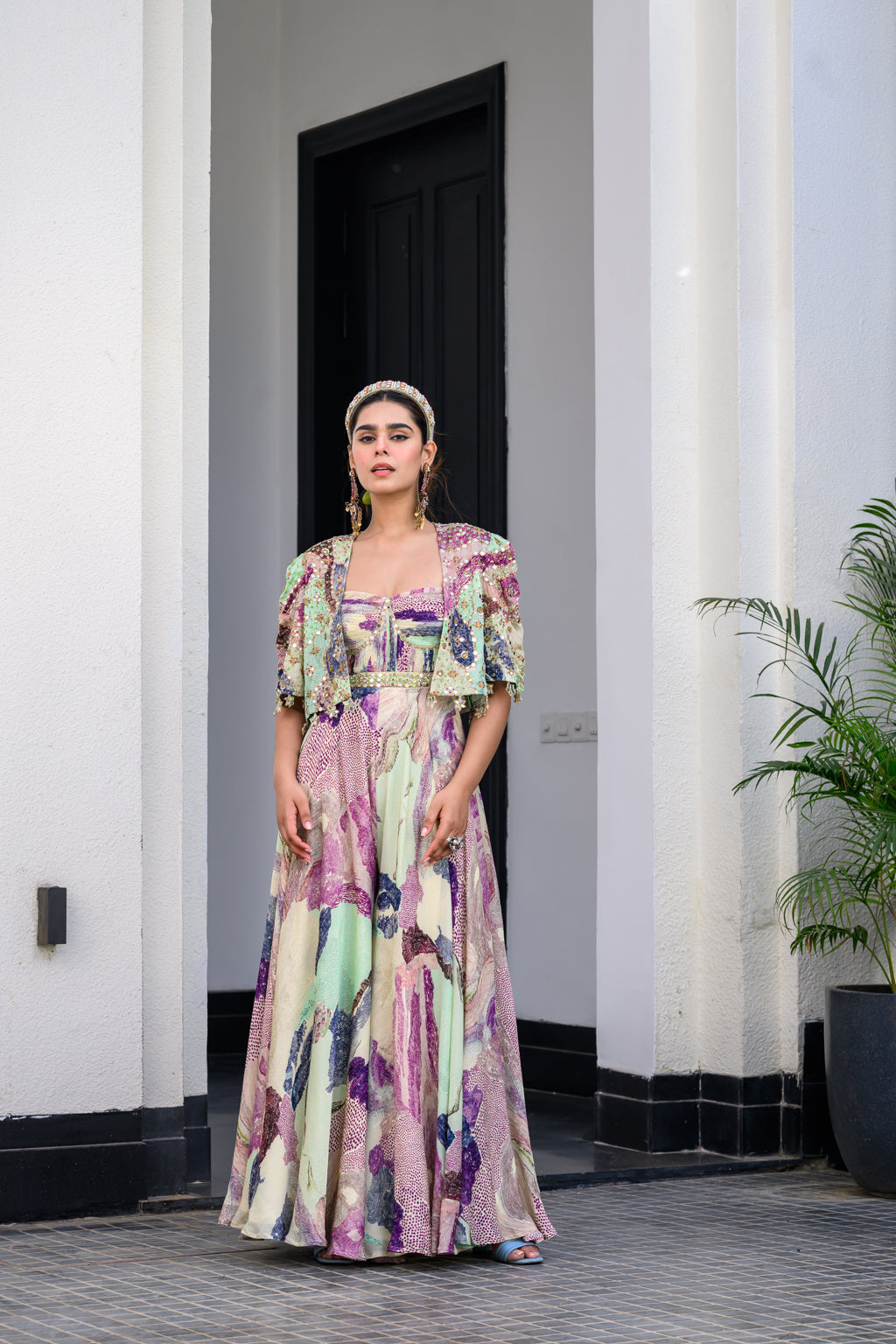 Eden Jumpsuit Paidawn With H Cape Jacket Set