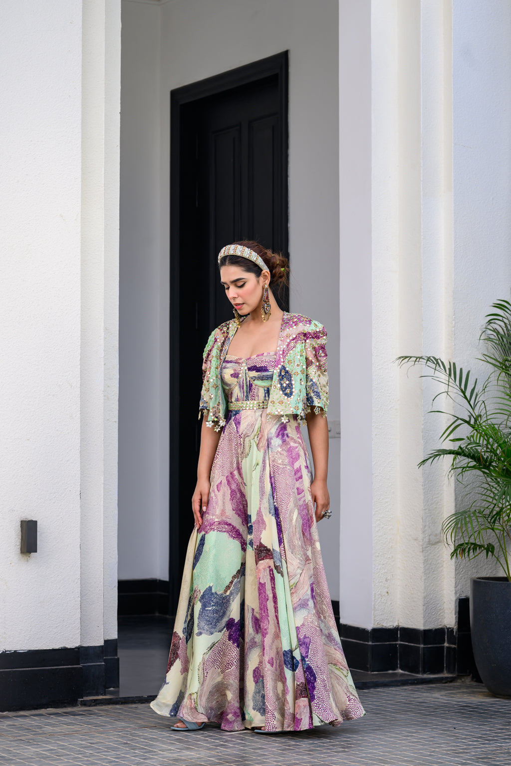 Eden Jumpsuit Paidawn With H Cape Jacket Set