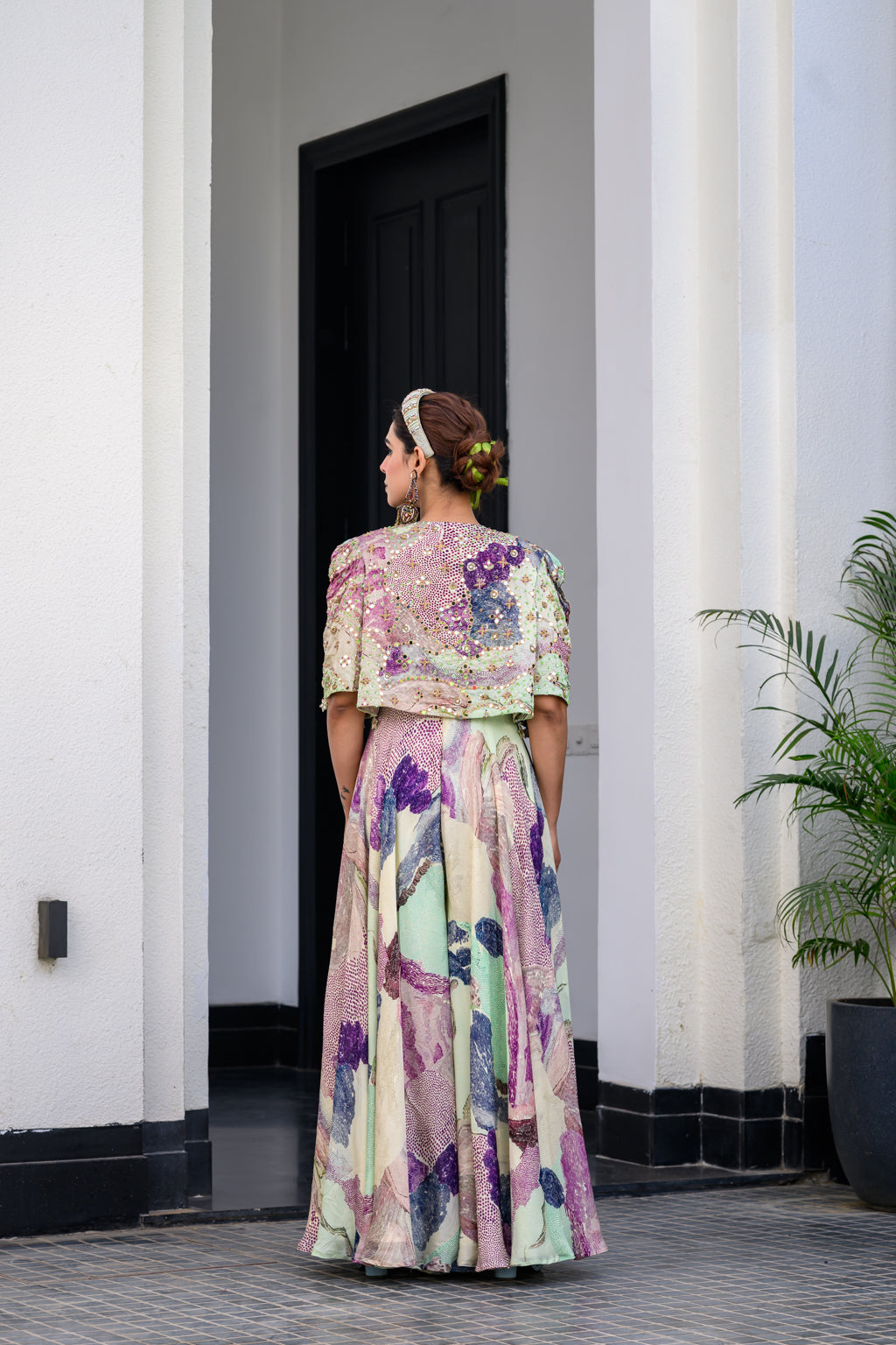 Eden Jumpsuit Paidawn With H Cape Jacket Set