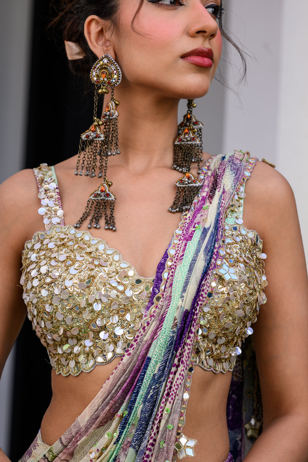 Eden H Saree Paidawn With Hand Emb Blouse
